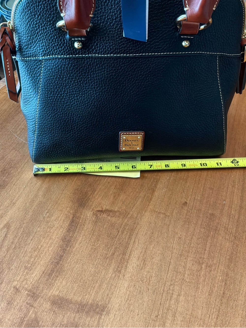 Dooney & Bourke Black and Brown Pebble Cameron Satchel - Picture 14 of 16